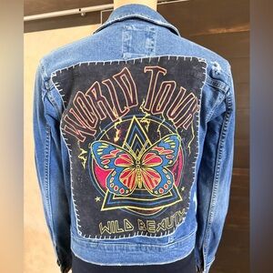 Upcycled So Wild Beauty World Tour Distressed Denim Size S